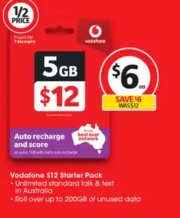 Coles Vodafone $12 starter pack offer
