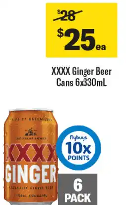 Coles Xxxx ginger beer cans offer