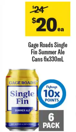 Coles Gage roads single fin summer ale cans offer