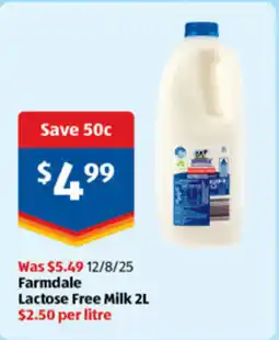 ALDI Farmdale lactose free milk offer