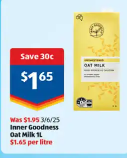 ALDI Inner goodness oat milk offer