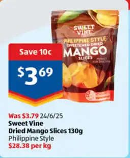 ALDI Sweet vine dried mango slices offer