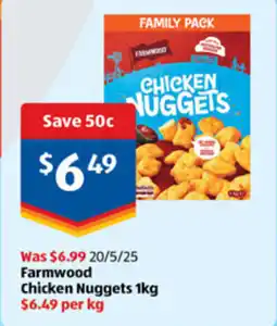 ALDI Farmwood chicken nuggets offer