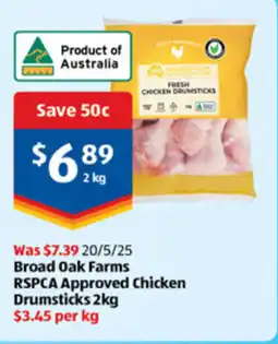 ALDI Broad oak farms rspca approved chicken drumsticks offer
