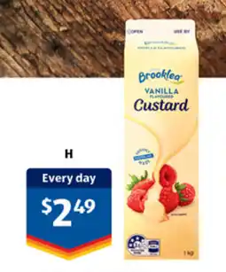 ALDI Brooklea vanilla custard offer