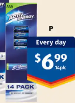 ALDI Activ energy aaa core batteries 14pk offer