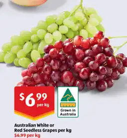 ALDI Australian White or Red Seedless Grapes offer