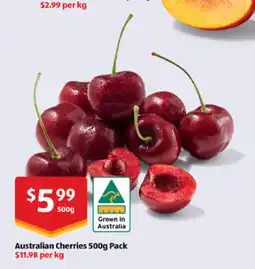 ALDI Australian cherries 500g pack offer