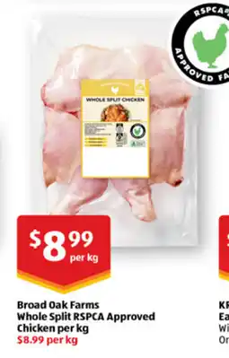 ALDI Broad oak farms whole split rspca approved chicken offer