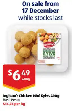 ALDI Ingham's chicken mini kyivs offer