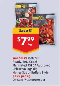 ALDI Ready, set...cook! marinated rspca approved chicken wings offer