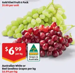 ALDI Australian white or red seedless grapes offer