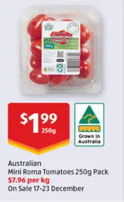 ALDI Australian mini roma tomatoes offer