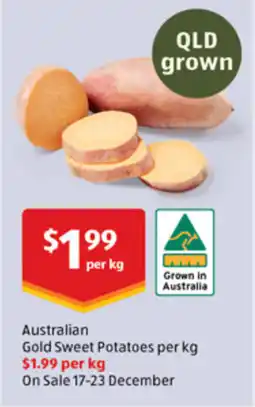 ALDI Australian gold sweet potatoes per kg offer