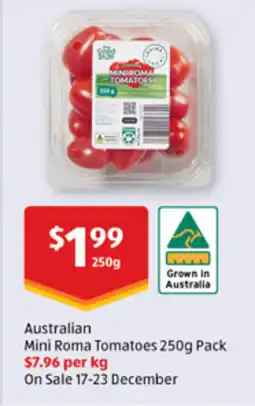 ALDI Australian mini roma tomatoes offer