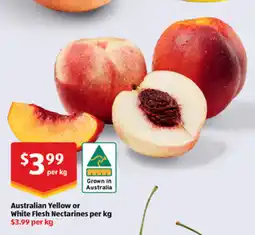 ALDI Australian yellow or white flesh nectarines per kg offer