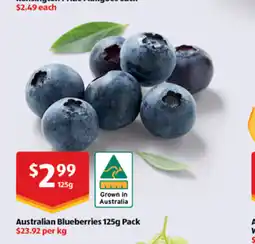 ALDI Australian blueberries 125g pack offer