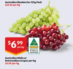 ALDI Australian White or Red Seedless Grapes offer