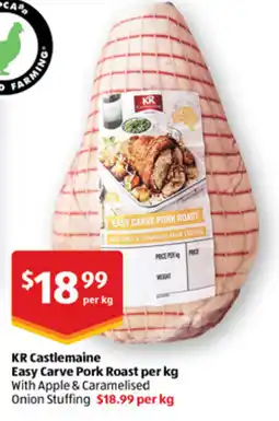 ALDI Kr castlemaine easy carve pork roast per kg offer
