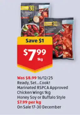 ALDI Ready, set...cook! marinated rspca approved chicken wings offer