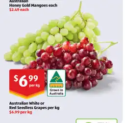 ALDI Australian white or red seedless grapes offer