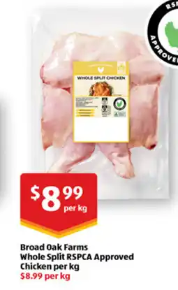 ALDI Broad oak farms whole split rspca approved chicken offer