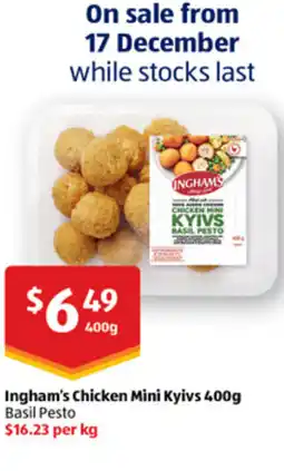 ALDI Ingham's Chicken Mini Kyivs offer