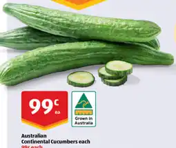 ALDI Australian Continental Cucumbers each offer
