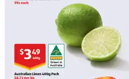 ALDI Australian limes 400g pack offer