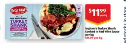 ALDI Ingham's turkey shank cooked in red wine sauce per kg offer