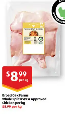 ALDI Broad oak farms whole split rspca approved chicken per kg offer