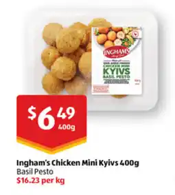 ALDI Ingham's chicken mini kyivs 400g offer