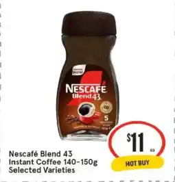IGA Nescafé blend 43 instant coffee 140-150g selected varieties offer