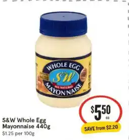 IGA S&w whole egg mayonnaise offer
