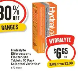 IGA Hydralyte effervescent electrolyte tablets offer