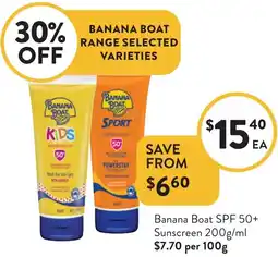 Foodworks Banana boat spf 50+ sunscreen offer