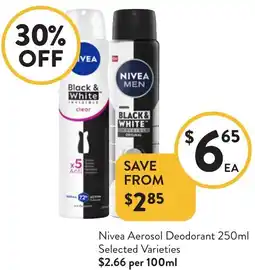 Foodworks Nivea Aerosol Deodorant offer