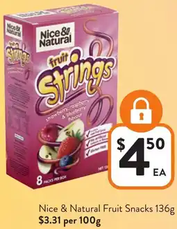 Foodworks Nice & Natural Fruit Snacks offer