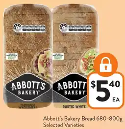 Foodworks Abbott's Bakery Bread offer