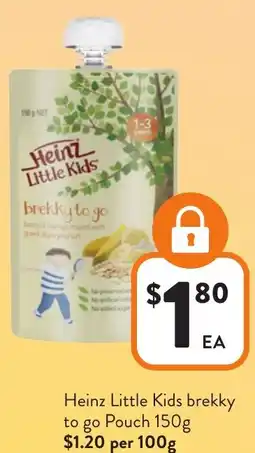 Foodworks Heinz Little Kids brekky to go Pouch offer