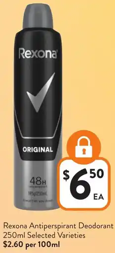 Foodworks Rexona Antiperspirant Deodorant offer