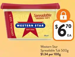 Foodworks Western Star Spreadable Tub offer