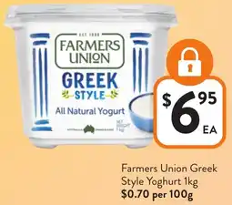 Foodworks Farmers Union Greek Style Yoghurt offer