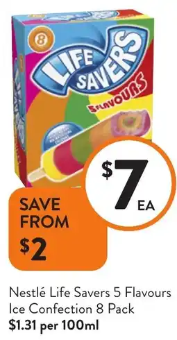 Foodworks Nestlé Life Savers 5 Flavours Ice Confection offer