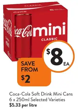 Foodworks Coca-Cola Soft Drink Mini Cans offer