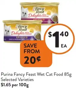 Foodworks Purina Fancy Feast Wet Cat Food offer