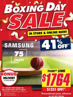 The Good Guys 75" qn70f neo qled 4k mini-led smart al tv 2025 offer