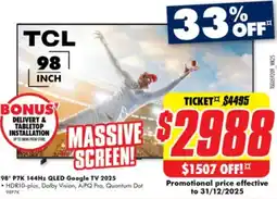 The Good Guys 98" p7k 144hz qled google tv 2025 offer
