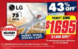 The Good Guys 75" qned86a evo ai mini-led uhd 4k smart tv 2025 offer