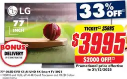 The Good Guys 77" oled evo c5 ai uhd 4k smart tv 2025 offer